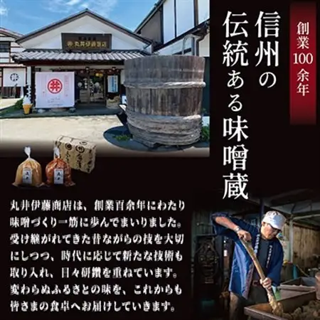 【贈答用】箱入りギフト入り 塩分控えめ・吟醸味噌 粒(1kg×各1個)　信州味噌の丸井伊藤商店_調味料 味噌  みそ_【1576469】