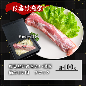 かごしま 味わい 黒豚 極み ヒレ肉 (400g)【KNOT】 A616