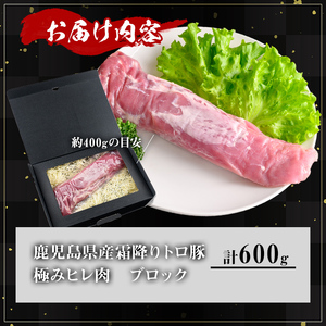 鹿児島県産 霜降り トロ豚 豚肉 極み ヒレ肉 (600g)【KNOT】 A622