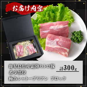 鹿児島県産 霜降り トロ豚 豚肉 希少部位 極み シャトーブリアン(300g)【KNOT】 A624
