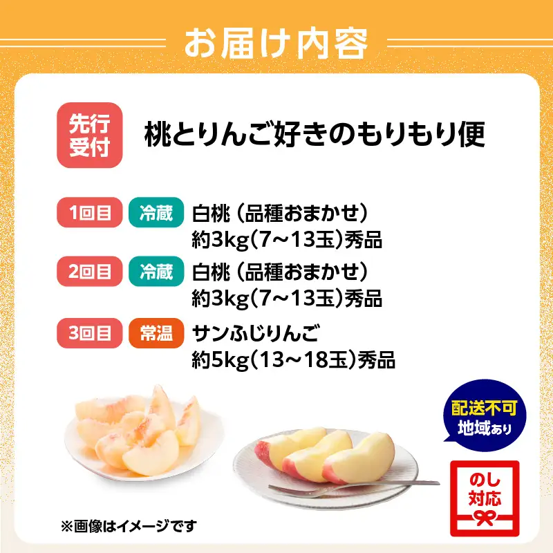 ≪先行受付≫【2026度年発送】桃とりんご好きのもりもり便【定期便全３回】 060-T04