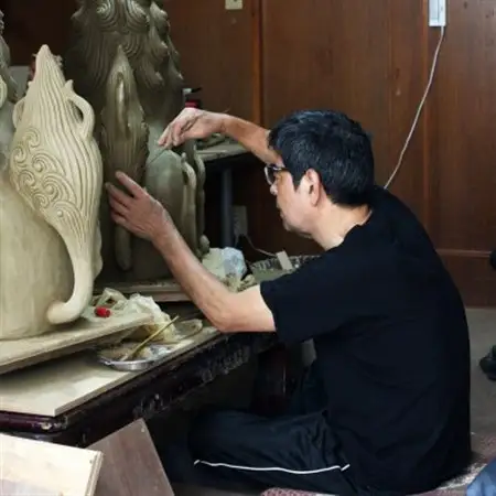 「魔除け金獅子」尻上がりシーサー 作 新垣信一【1575349】