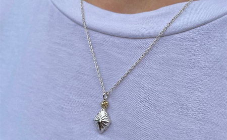 シルバーネックレス  / レディース メンズ シルバー アクセサリー ハンドメイド ［Sunburst 18k concho Nacklace ］