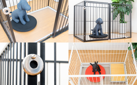 「 小型犬用 」 ペットケージ 6Mワイドメッシュ-ハーフドア（ 白 ） K319-002_01
