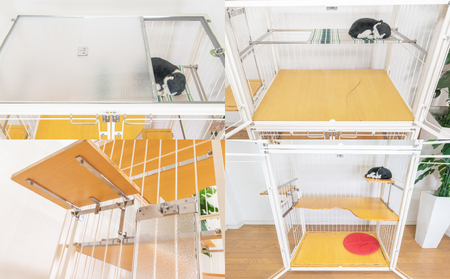 「 猫用 」 キャットケージ 9Mslim クリアーcat inn superior（ 黒 ） K319-006_02