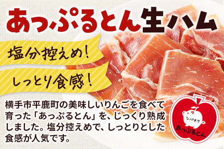 《定期便3ヶ月》生ハム ブロック 約2.1～2.2kg 長期熟成 国産豚肉 あっぷるとん 秋田県横手市産
