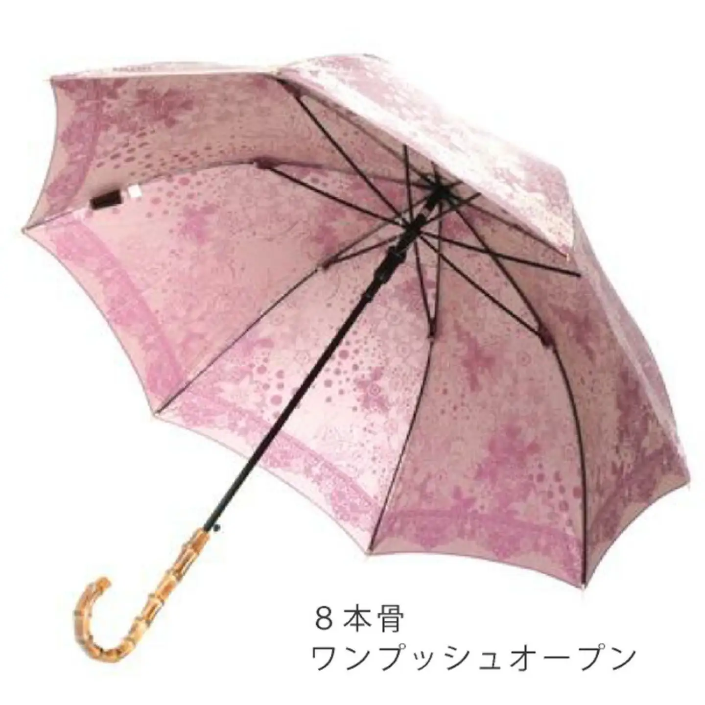 【槙田商店】晴雨兼用長傘　Kirie　ドットフラワー　アメジスト