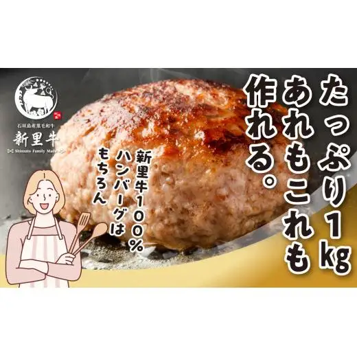 石垣島産 黒毛和牛 新里牛 多用途抜群！パラパラミンチ（1kg×1）1kg SZ-46