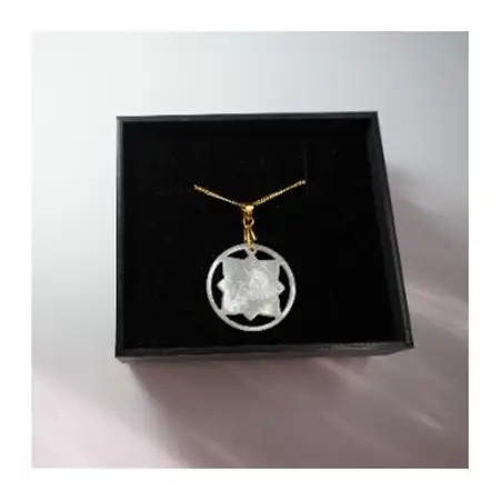 25ミリ!「丸と四角」のペンダント　白蝶貝_装飾品・工芸品 ペンダント・ネックレス アクセサリー _【1261287】