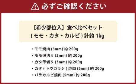 【エシカル和牛】あか牛の極み・希少部位入食べ比べセット 計約1kg  食べ比べ セット 赤牛 あか牛 焼き肉  鉄板焼き