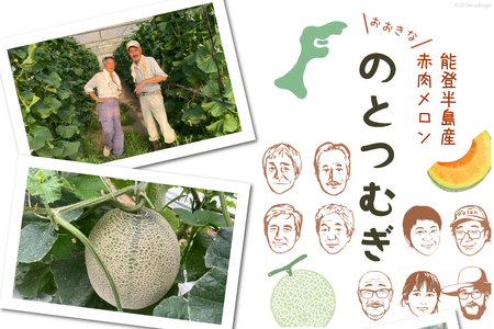 【期間限定】 大玉 赤肉 メロン 能登産 のとつむぎ 約2.3kg以上 [つむぎ会 石川県 中能登町 27ag0021]