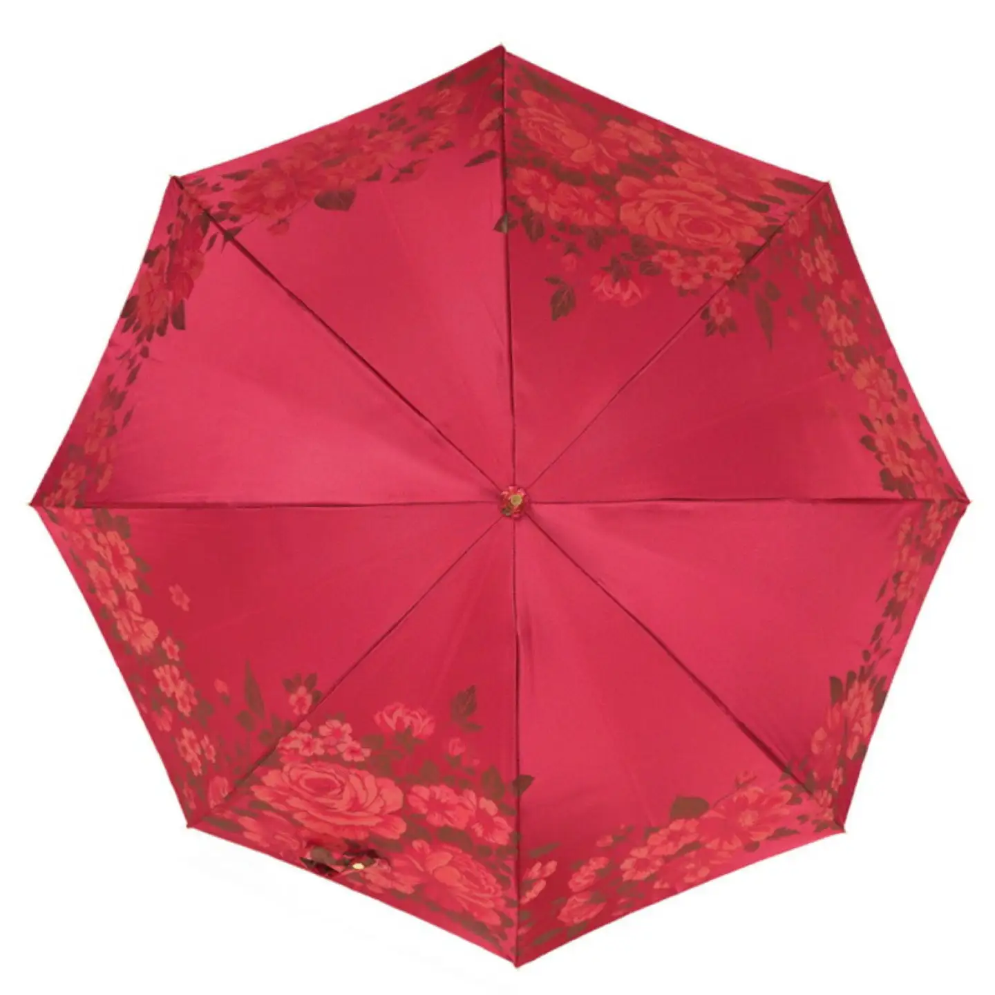 【槙田商店】晴雨兼用長傘　絵おり　大バラ　レッド