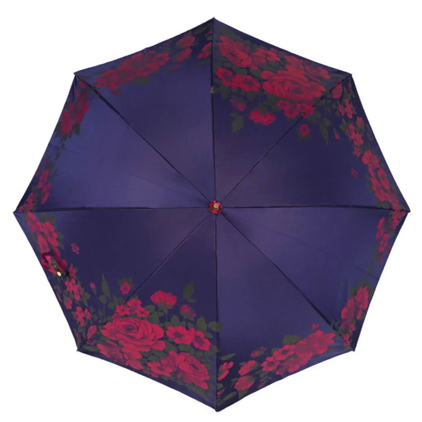 【槙田商店】晴雨兼用長傘　絵おり　大バラ　紺