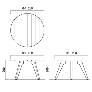 【八木沢木工】LEAF dining table round model (リーフダイニングテーブル ラウンドモデル)（BR-108）
