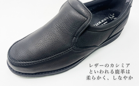 倭イズム ( ヤマトイズム ) 鹿革 4E シューズ 紳士靴 YAN221 （ ブラック ） 【 ファッション 靴 シューズ 革製品 革靴 】 【 お洒落 レザーシューズ やわらかい 快適 履き心地 】 BN003 25.0cm