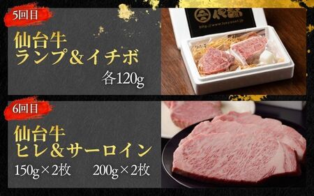 定期便 肉 定期便 6回 仙台牛 すてーきはうす伊勢屋【iseya018】