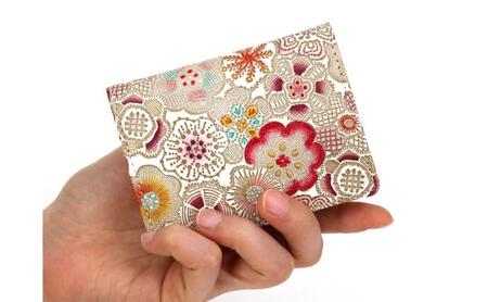 【文庫屋大関】箱まち小銭入れ 春らんまん〈茜〉【皮革工芸品】 革製品 工芸品 民芸品 牛革 財布 小銭入れ 小物入れ お祝い ギフト プレゼント 墨田区 東京都