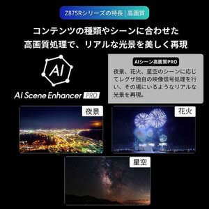 TVS REGZA【標準設置費込み】4K MiniLED液晶テレビ REGZA ( レグザ ) Z875Rシリーズ 55V型 [ 4Kチューナー内蔵 / YouTube対応 ] 55Z875R【 テレビ TV 55型 55インチ 55V Mini LED 液晶 4K Z875R series タイムシフトマシン搭載 ハイグレードモデル 家電 人気 おすすめ 】
