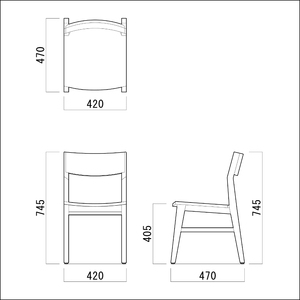 【八木沢木工】【セミオーダー】HORAIZON dining chair (ホライゾンダイニングチェア)×１脚（BR-114）