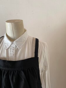 ギャザーエプロン Fu-ra 【カラー：ブラック】エプロン 手作り ハンドメイド 30-090