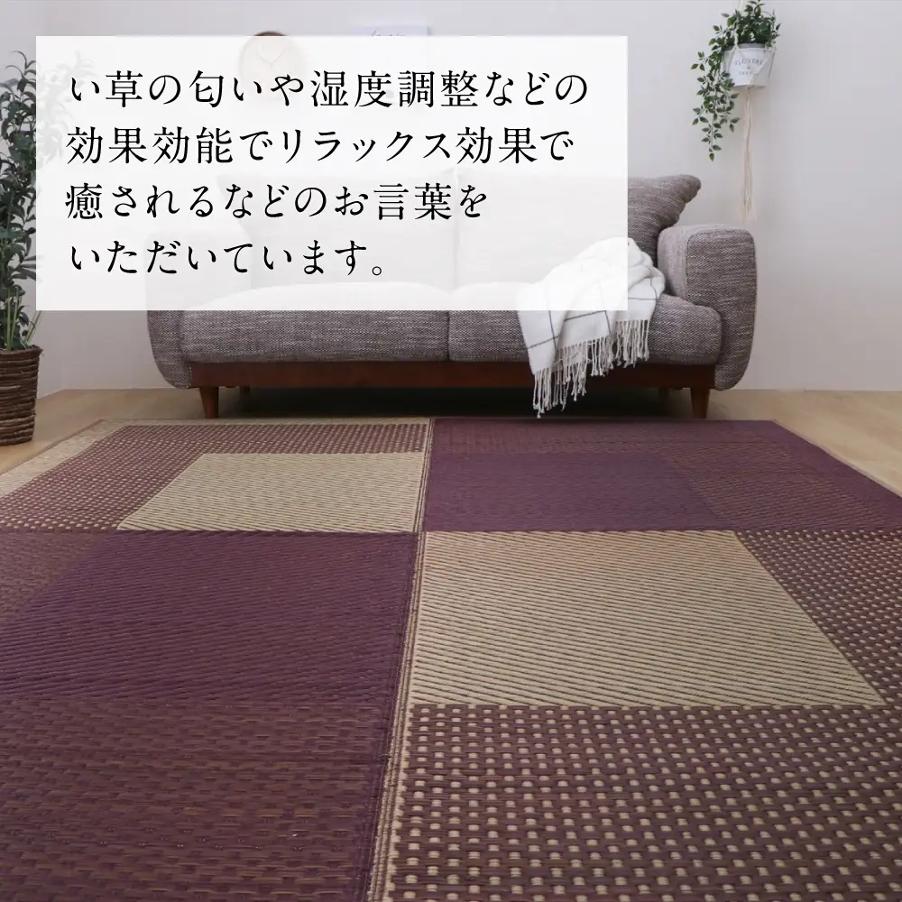 熊本県八代市産のい草を使って織り上げたラグ『DXモーニング』(サイズ：191cm×191cm)(カラー：ベージュ) 国産 イグサ 茣蓙 ござ ラグ カーペット 絨毯 マット 織物 敷き物 インテリア