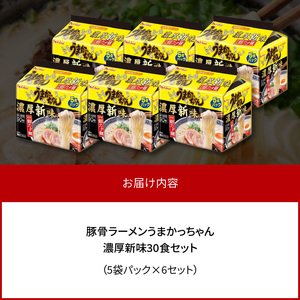 豚骨ラーメン うまかっちゃん 濃厚新味 30食セット（5袋パック×6セット） _PC9006