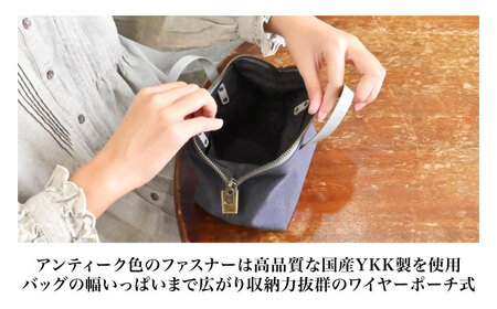 帆布ポーチ チャコールグレー×グレージュ[AQAY234] ポーチ