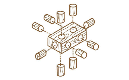 木製ブロック ズレンガ 24ピース[AQBH010] 木 おもちゃ ブロック