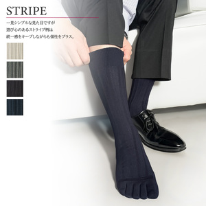 【セレクトソックス5本指】 ストライプ 4色組 ／ 紳士 ソックス 靴下 くつ下 メンズ 男性 ビジネス カジュアル 消臭 ギフト おしゃれ 奈良県 葛城市【mika062】