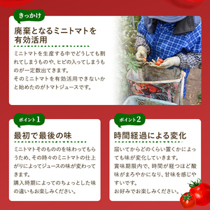 【B7039】《数量限定》＜おがた農園のミニトマトジュース＞ 陽の彩 ー ひのいろ ー (180ml×10本) トマト ミニトマト ジュース トマトジュース ミニトマトジュース 飲料 甘味 酸味 野菜 ギフト プレゼント【おがた農園】