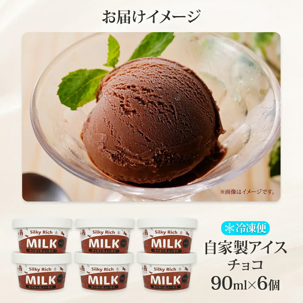 3220. 牧之瀬牧場 自家製アイス チョコ 90ml 6個 アイス 氷菓子 チョコ味 チョコレート フレーバー 牧場 手作り セット おやつ デザート スイーツ 冷凍 ギフト 送料無料 北海道 弟子屈町