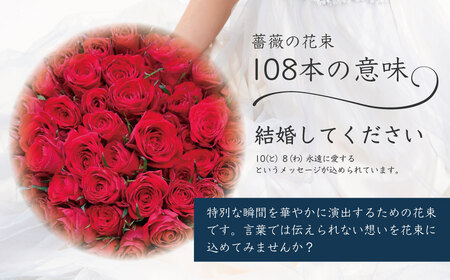 プロポーズ赤バラ　108本　市内宿泊施設お届け [20-013]