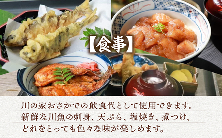 釣り体験・食事チケット 10000円分（入場料 ・釣り体験・お食事にご利用いただけます）下呂市 小坂 鈴小坂 体験 渓流釣り 池釣り 釣り つり体験 体験チケット 食事 飲食 食事券【鈴小坂】【108-2】