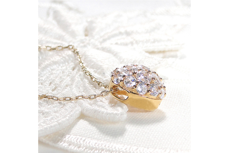 ネックレス K18YG イエローゴールド ダイヤモンド 1.0ct パヴェ ドーム型 ペンダント 【f025-k18yg】 [株式会社オーダーメイドジュエリーメイ 山梨県 韮崎市 20742951] アクセサリー ジュエリー アクセ