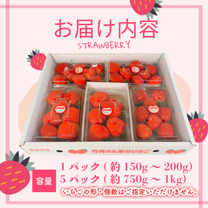 【2027年1月順次発送】訳あり いちご さちのか 5パック 計約750g~1kg イチゴ 苺