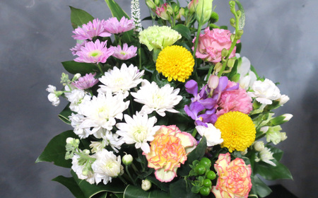 【お供え用アレンジフラワー3ヶ月定期便】「やすらぎの光」（大）ギフト対応可 供花 法事 命日