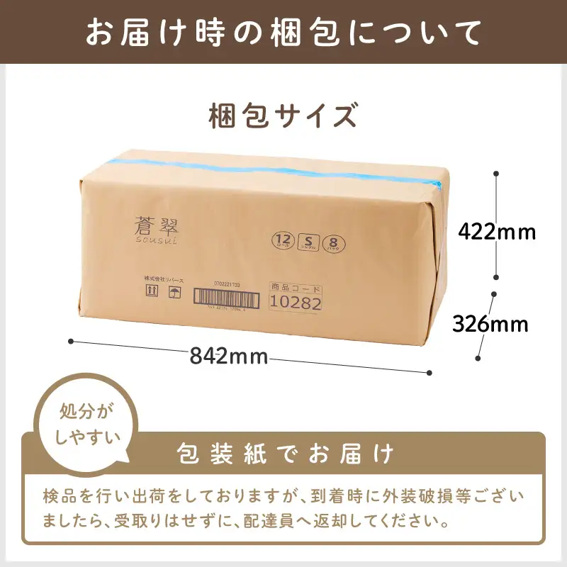 トイレットペーパー 96ロール 蒼翠（そうすい） シングル 巻【配送不可地域：北海道・沖縄】【60営業日以内に発送】【020D-014】