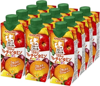 ＜カゴメ＞私のフルーツこれ一本1日分のマルチビタミン 330ml×12本 カゴメ 私のフルーツこれ一本 マルチビタミン 330ml 12本 1日分の果実使用 7種の果実 ミックスジュース 果汁入り飲料 健康志向 飲料 山梨県 北杜市 [h299]