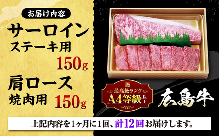 【全12回定期便】牛肉 肩ロース・サーロインセット [APAZ076] 牛肉