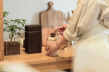 コーヒーキャニスター KIRI Coffee Canister（100g）【木地】《サイズ：100×70×150（mm）》