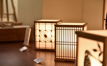 組子行灯ー麻の葉ー 工芸品 アート 和風 置物 壁掛け 壁飾り インテリア 滋賀県 米原市