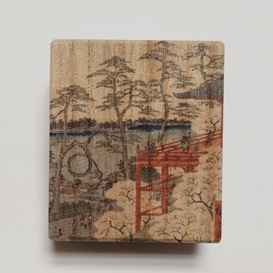 【桐箱(二重箱)】名所江戸水景 [(4)上野清水堂 不忍ノ池] 1ケ (カラー：黒)_0154-006-T06-1