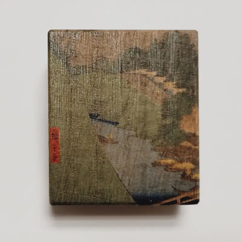 【桐箱(二重箱)】名所江戸水景 [(7)昌平橋聖堂 神田川] 1ケ (カラー：黒)_0154-009-T06-1
