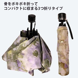 レディース雨傘 ミニ傘 136102 転写プリント カンタータ 日本製 パープル系 ／ まちづくり観光振興機構 折りたたみ モダン 軽量 奈良県 田原本町