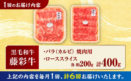 【6回定期便】くまもと黒毛和牛「藤彩牛」バラ(カルビ)とロースの2種セット 3899【有限会社 スイートサプライなかぞの】[ZDT124]