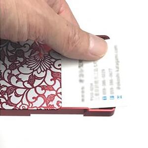 名刺ケース　ジュラルミン削り出し＜アラベスク＞RED