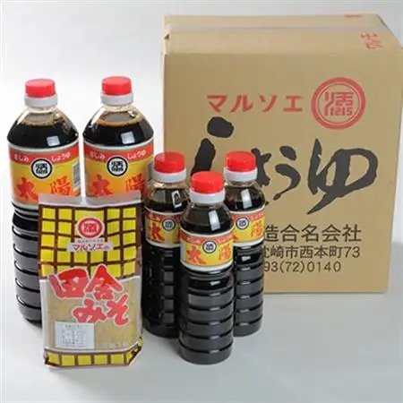 マルソエ 人気の品詰合せ さしみ醤油 太陽 田舎みそ 麦味噌 醤油・味噌 セット A3-367_調味料 醤油  しょうゆ  調味料 味噌  みそ_【配送不可地域：離島】【1606965】