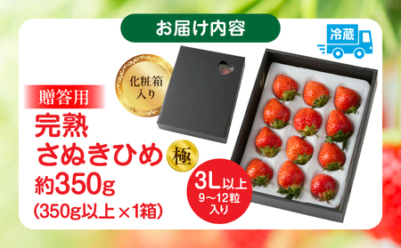 【先行予約】贈答用 完熟さぬき姫 極み 約350g | いちご 苺 さぬき姫 さぬきひめ 香川県オリジナル 希少 甘い 完熟 フルーツ 果物 旬 香川県 三木町 |_mk035-003