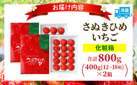 【先行予約】三木町地域いちご部会『さぬきひめ』　400g（化粧箱入）×2箱 | スイーツ いちご ストロベリー イチゴ さぬき姫 さぬきひめ 苺 甘い 冷蔵 フルーツ 旬 果物 香川県 デザート 青果物 贈答 プレゼント 化粧箱 贈り物 おすすめ |_mk006-013