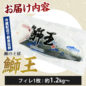 【期間限定特別寄附額】＼年末発送 先行予約／＜数量限定＞【2026年12月24日発送】『旅サラダ』で紹介ぶりの王様「 鰤王 」 フィレ 半身 (約1.2kg～・フィレ1枚) 産地直送 新鮮 旨味が抜群の 長島町 特産品 ブランド ぶり 鰤 ブリ 切り身 真空 冷蔵 刺身 ぶりしゃぶ しゃぶしゃぶ 魚 魚介 人気 ランキング 年末年始発送 【JFA】jfa-1630-24